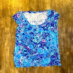 Lilly Pulitzer Knit Ruffle Top Cosmic Kismet